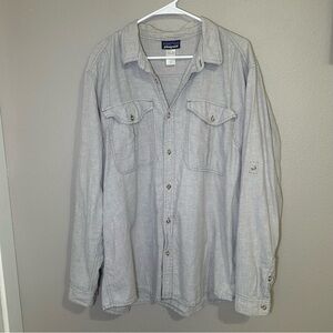 Patagonia Beige Hemp Organic Cotton Long Sleeve Button Down Shirt Men’s Size XL